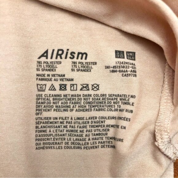 UNIQLO AIRISM Pastel Pink Casual Relaxed Fit Oversized Short Sleeves T Shirt Tee - Picture 9 of 11